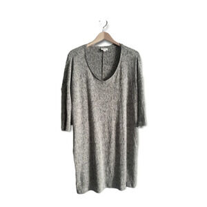 J. Jill Purejill Women's Linen Gray Textured Shift Dress, Size Petite Large